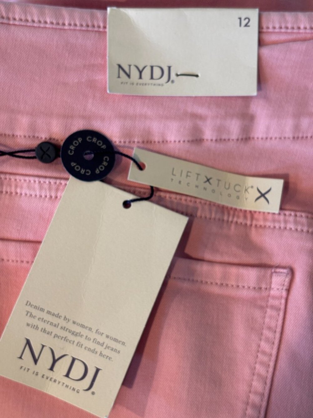 NYDJ | Pink Chloe Capri Jeans, Hollywood WB & Slits | Size 12 | NWT - Picture 5 of 10